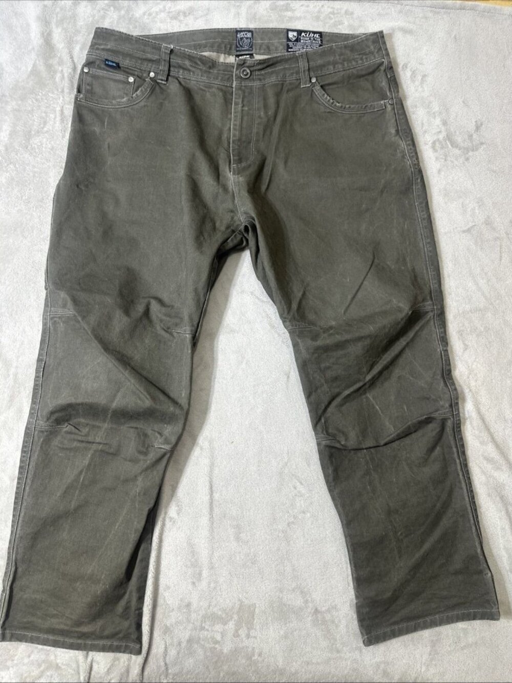 Kuhl rydr pants mens 40x30 gray canvas hiking workwear rugged outdoor